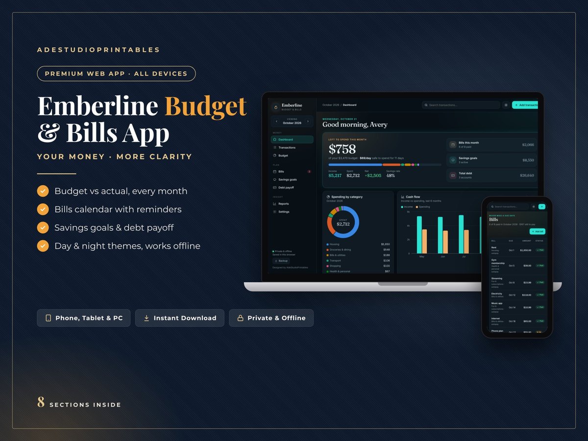 Budget and bills planner cover