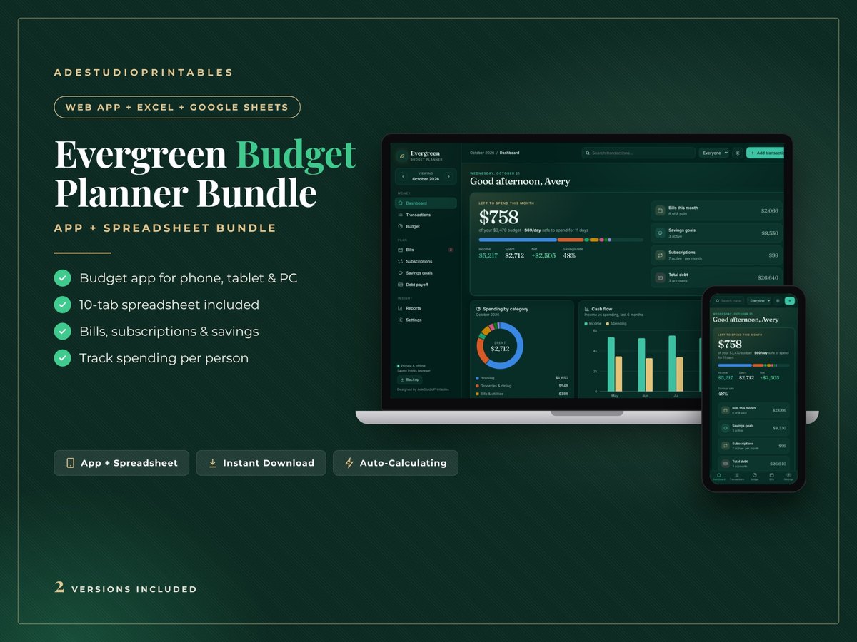 Budget planner bundle cover